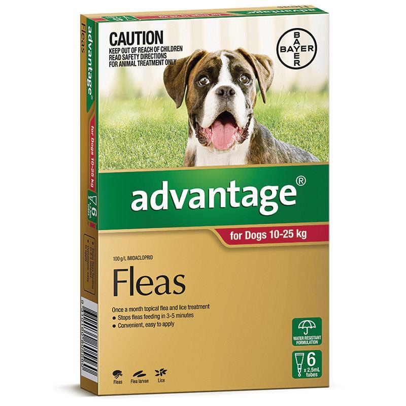 Advantage For Dogs 10-25kg Red 4 Pack