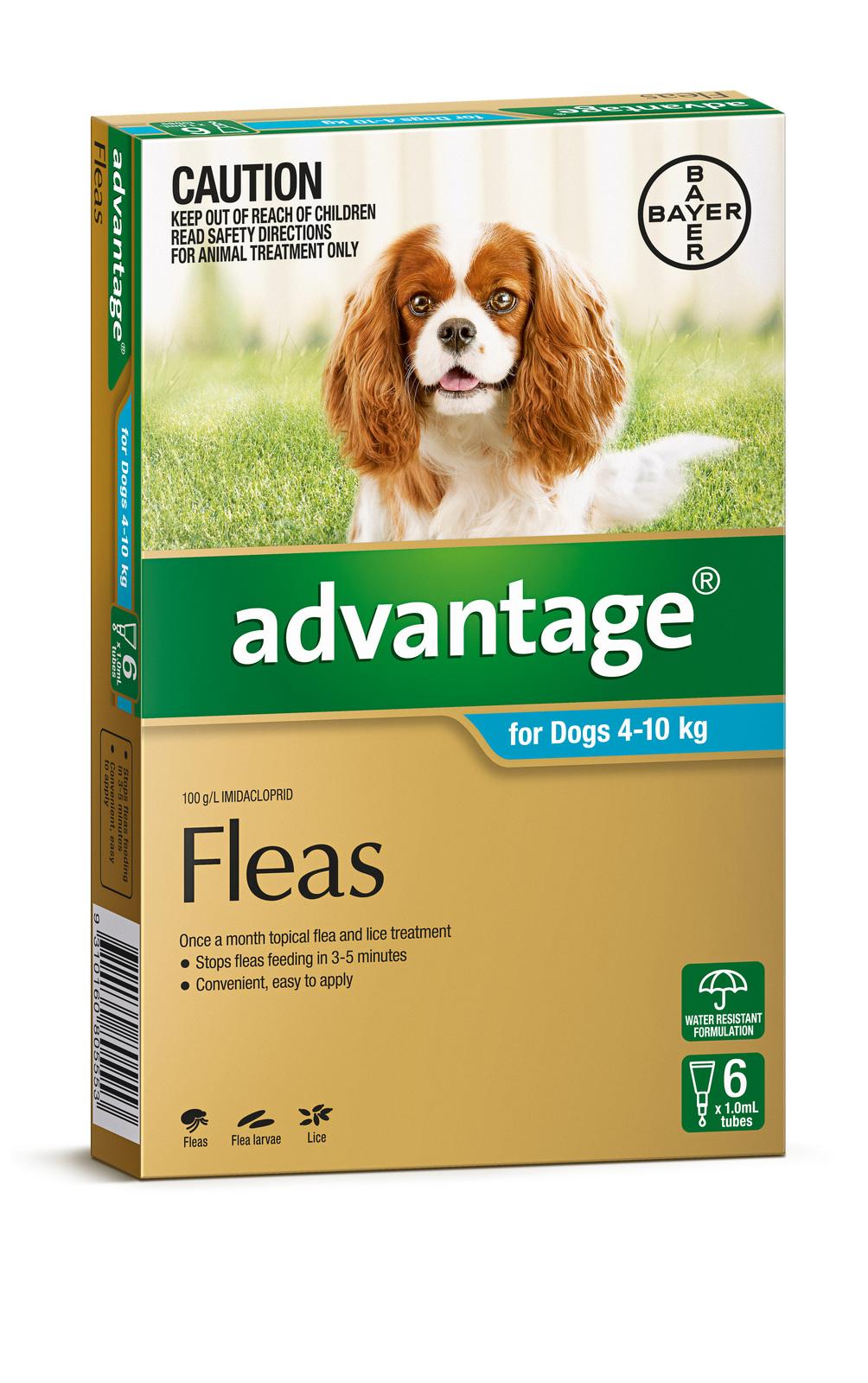 Advantage For Dogs 4-10Kg Aqua 6 Pack