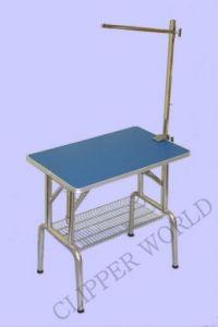 Folding Grooming Table Small - Blue Top with Grooming Arm