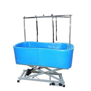 Durable Lifting Dog Tub With Paw Prints Blue H-112