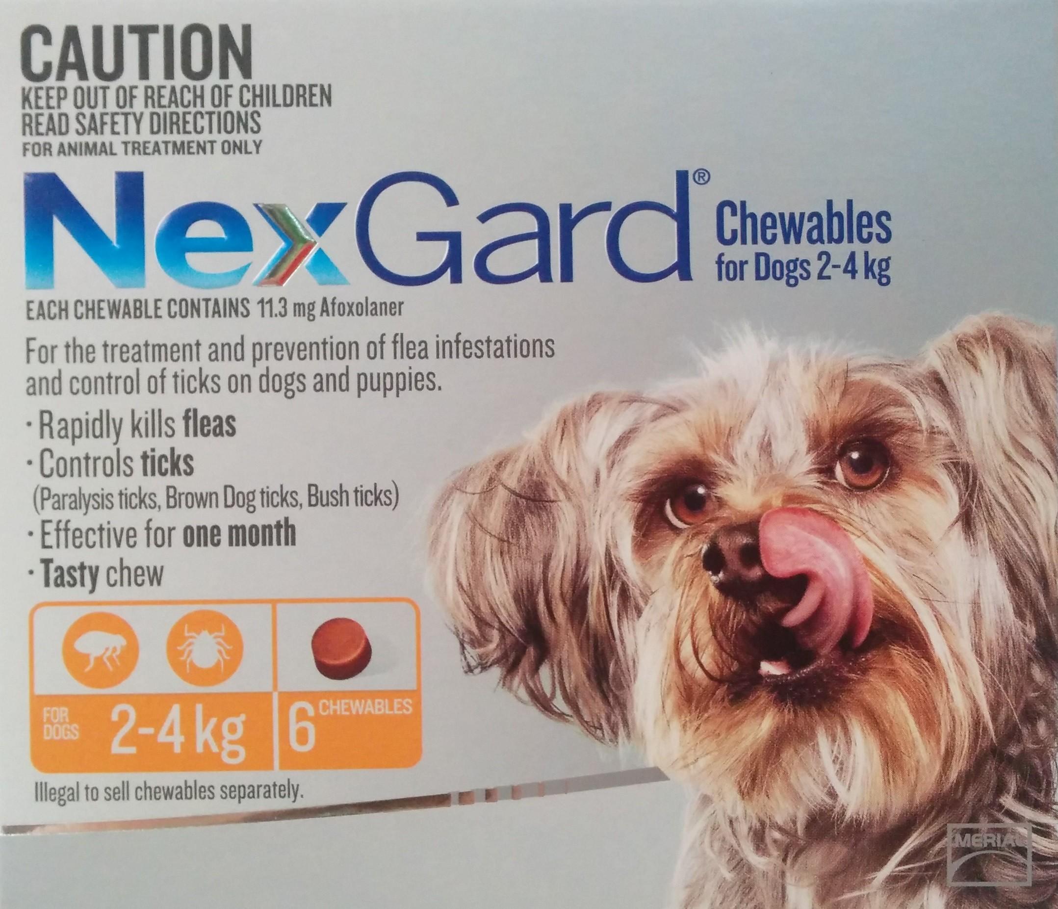 NexGard for Very Small Dogs 2-4kg Orange 6s