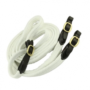 McAlister - Red Centre Brass Cotton Reins White