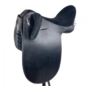 Cavalier Leather Stock Saddle Black, Small