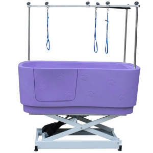 Durable Lifting Dog Tub With Paw Prints Purple H-112