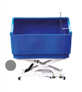 Durable Lifting Dog Tub With Paw Prints Blue With Splash back