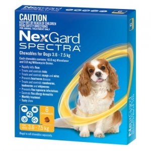NexGard SPECTRA SMALL DOGS (3.6-7.5KG) YELLOW