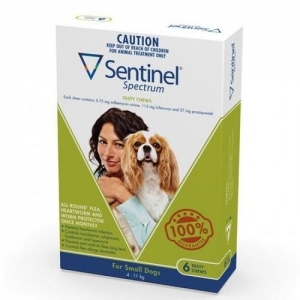 Sentinel Spectrum Chews For Dogs 4-11Kg Green 6's